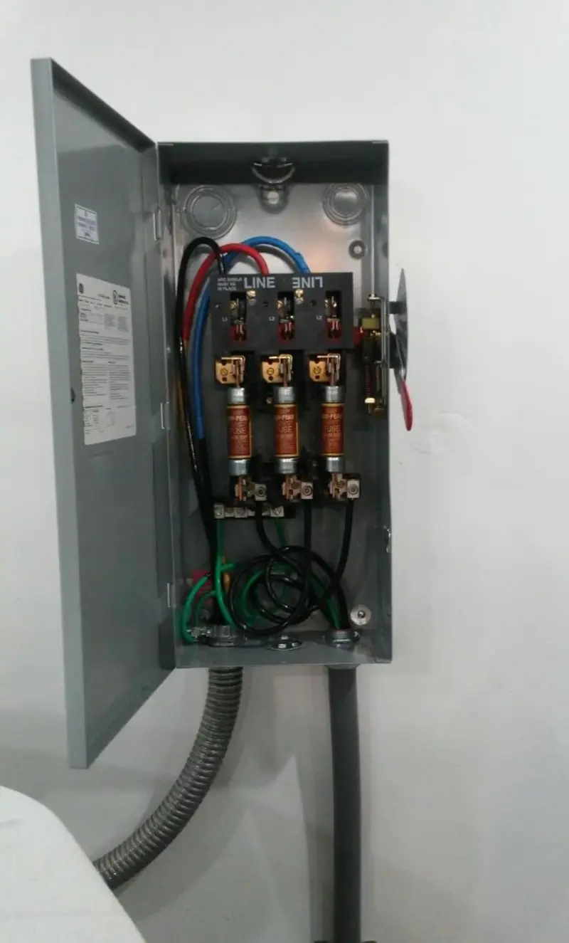 Three-phase disconnect switch installed for Electrical Wiring & Rewiring in Anna